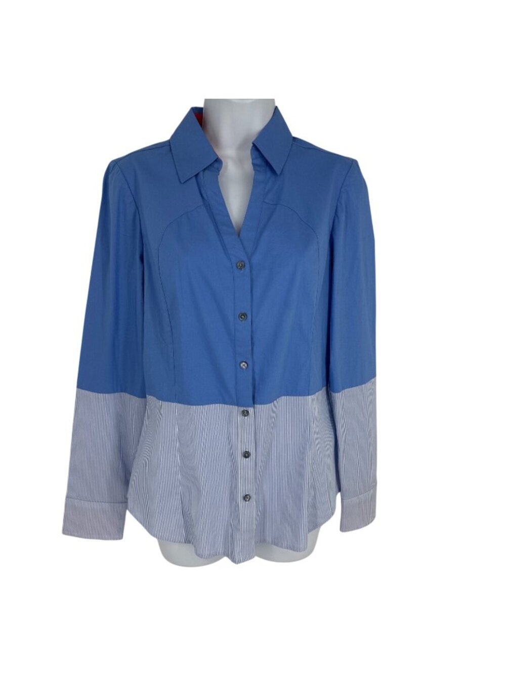 Express Women's The Essential Shirt Original Contrast Cuffs Blouse Size S